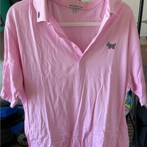 Pink Polo Shirt with Dog Logo